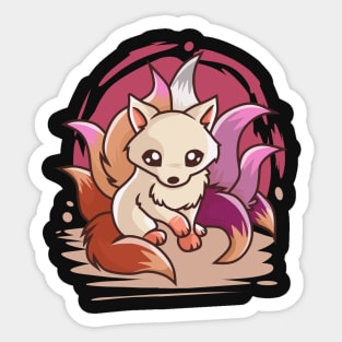 Lesbian Cute Kitsune Sticker